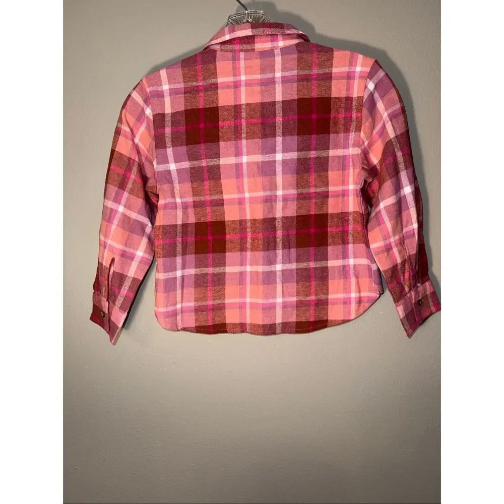Old navy plaid button up long sleeve S (6-7) NWT #660